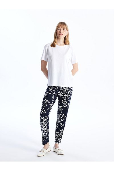 LC Waikiki Lcwaikiki Basic Elastic Waist Comfortable Patterned Women's Trousers