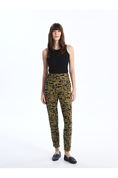 LC Waikiki Lcwaikiki Basic Elastic Waist Comfortable Patterned Women's Trousers