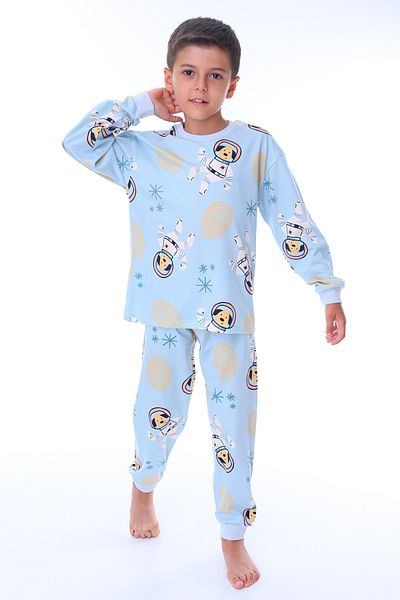 ZUZUNGA Set de pijamale pentru copii Blue Cute Astronaut Bobi