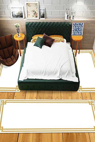 HaLıFoRuM Yıkanabilir Kaymaz 3'lü Yatak Odası Halısı Takımı - Ipeksi Ht-434