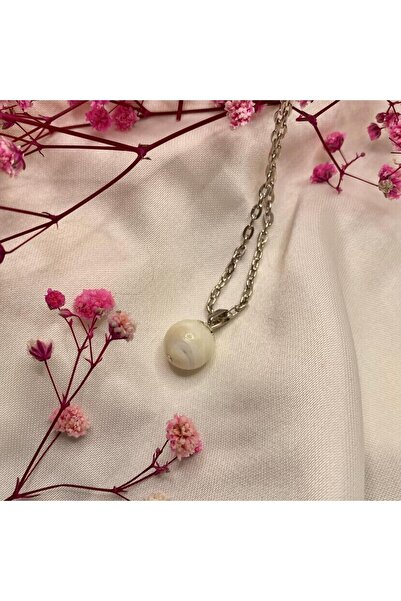 Elifsu Jewelry Sedef Cesaret Taşı Doğal Taş Kolye