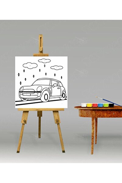 tuvval Sayılarla Boyama Seti Yağmurlu Araba 20x20 Çocuk Sayılarla Boyama Hobi...