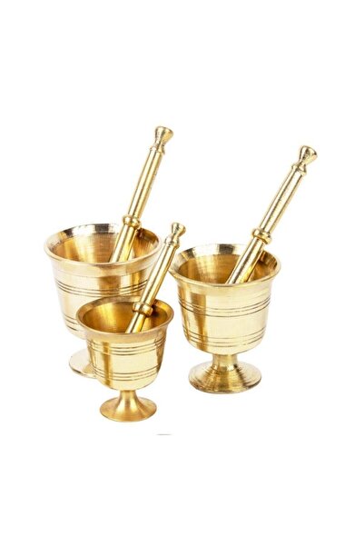 Bakır Sanatı 3’lü Pirinç Havan Seti