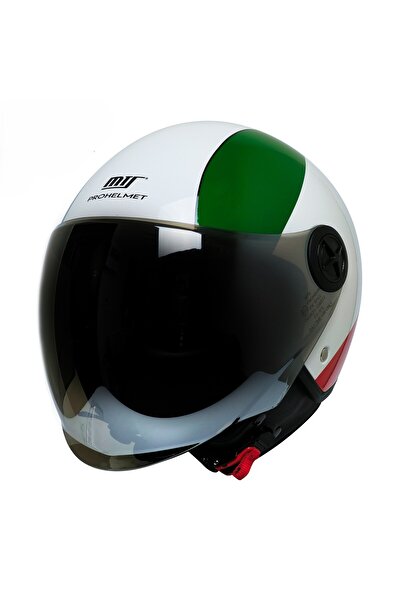 MOTOANL Motosiklet Yarım Kask Siyah Vizör R22.06 Sertifika Fiber Material İta...