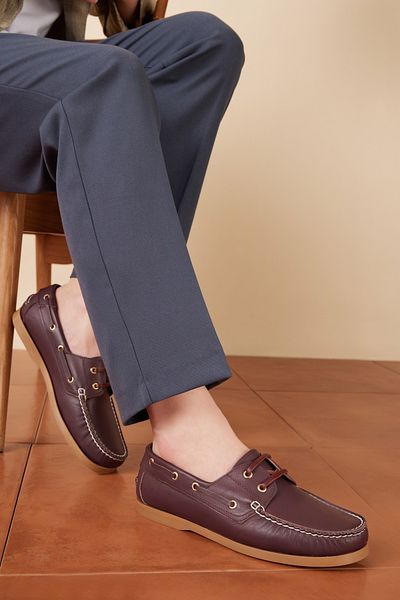 Ziya Genuine Leather Men's Casual Shoes - 141423 Z33 Claret Red