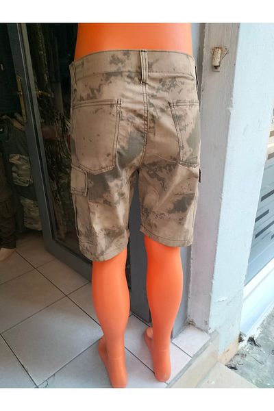 BeyzDenim Camouflage Desert Pattern Above Knee Plus Size Shorts Capri Pants