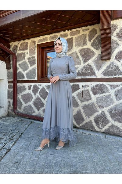 sümeyra Merve Dress - Purple Detailed