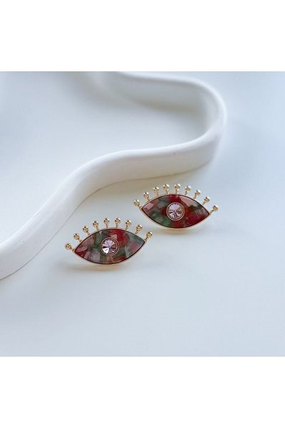CHARMLUCKY Marble Patterned Eyelash Earring