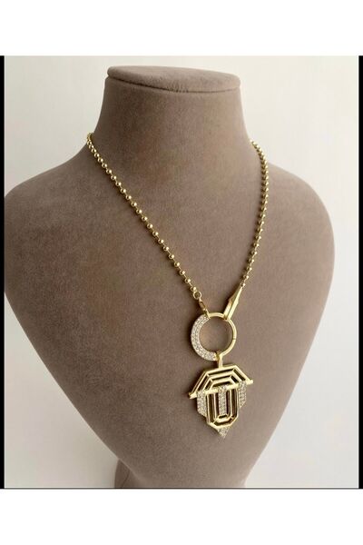 İlayda illys Gold İthal Zirkon Taş Detay Kararmaz Rodyum Kaplama Serenay Kolye