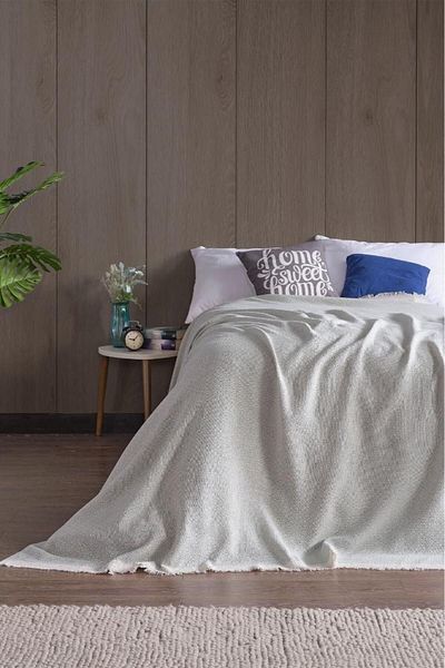 Miabella Home Pique Double, Summer Pique 100% Cotton, Double Bedspread, Tasseled Edge, Soft