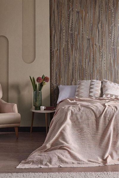 Miabella Home Pique Double, Summer Pike 100% βαμβάκι, διπλό κάλυμμα κρεβατιού, φούντα στην άκρη, μαλακό