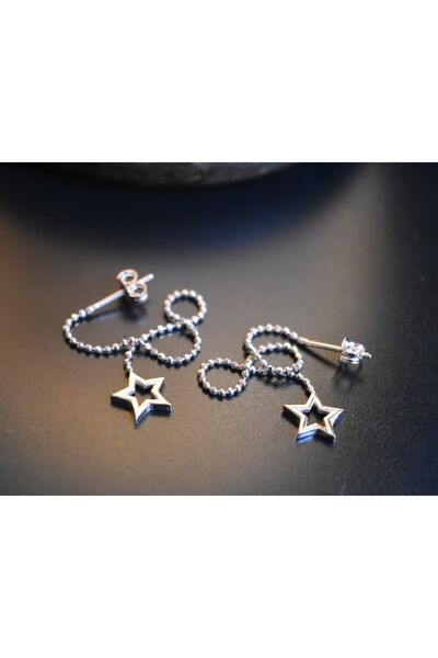 GÖKYÜZÜ SİLVER Yıldız Rose Rengi Gümüş Küpe