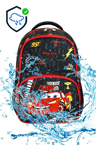 YOUOY Geantă pentru școală primară cu model de mașină - Set cutie termică pentru nutriție și creion