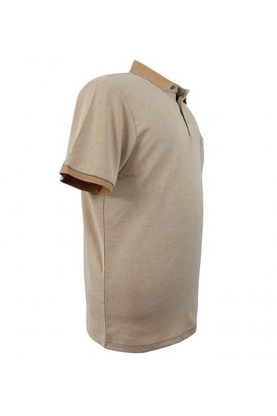 marufshop Ανδρικό μπλουζάκι μεγάλου μεγέθους - μαρασμένο, τσέπες, μπεζ