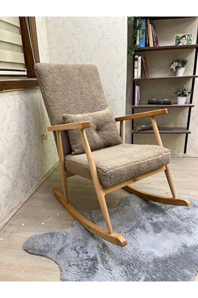 Asedia Trend Naturel Teddy Kahve Sallanan Sandalye Dinlenme Emzirme Baba Tv O...