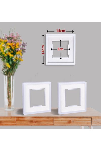 Fashion'S White Fashion Photo Frame - Adhesive, Mat, 14X14Cm Pola Square, Pack of 3