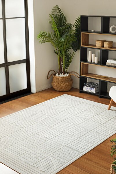 Kaşmir Halı 7/24 Sierra Malaga Krem Salon Mutfak Halısı Yolluk