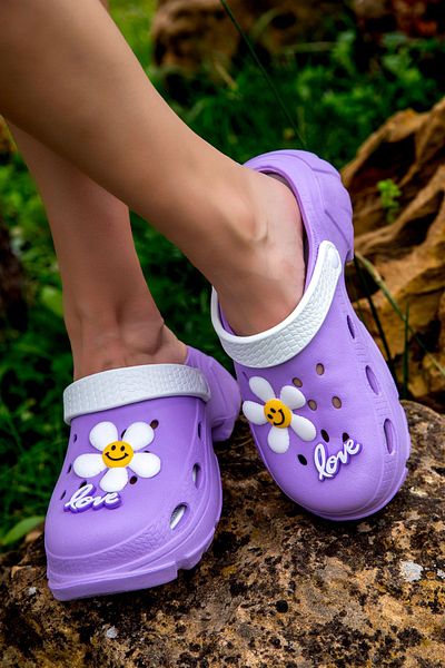 SOHO Lilac-White Women's Slippers - 19345 Model