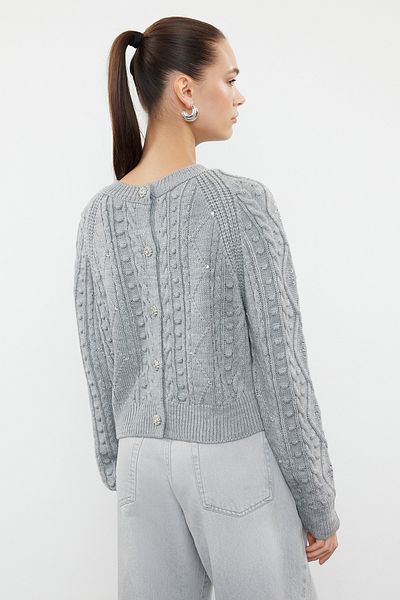 Trendyol Collection Gray Double-sided Usable Knitwear Sweater TWOAW24KZ00144