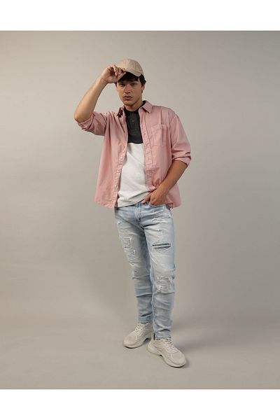 AMERICAN EAGLE AE Poplin Everyday Button-Up Shirt