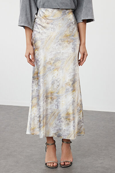 Trendyol Collection Szatén mintás tarka szövött szoknya - TWOSS24ET00238