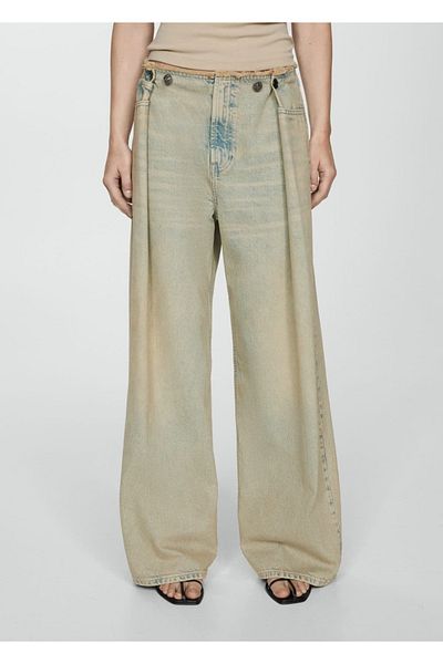 MANGO Woman Szuper széles szárú Jean nadrág