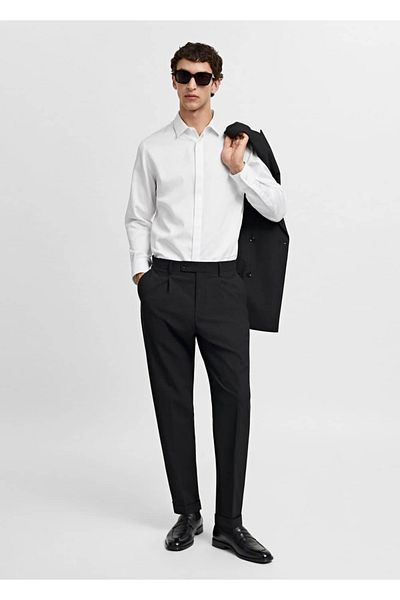 MANGO Man 100% bavlna slim fit košile