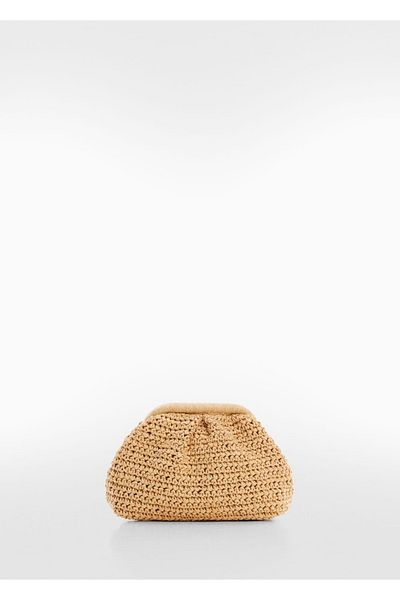 MANGO Woman Handtasche aus Naturfaser