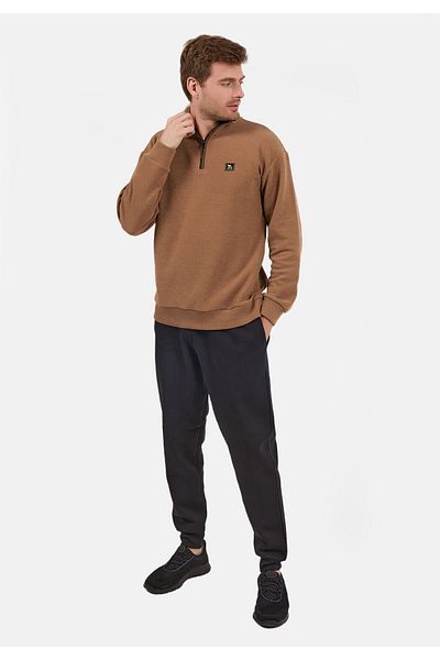Arnetta Mustard Men's Long Sleeve Pajama Set with Collar Zipper