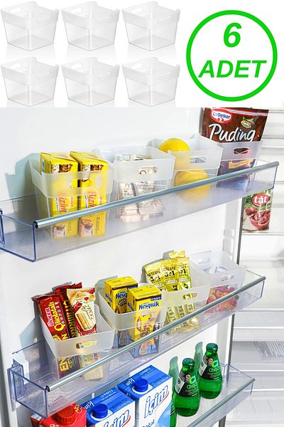 Ecolux 6 Pieces Multi-Purpose Refrigerator Door Organizer - Refrigerator Organizer