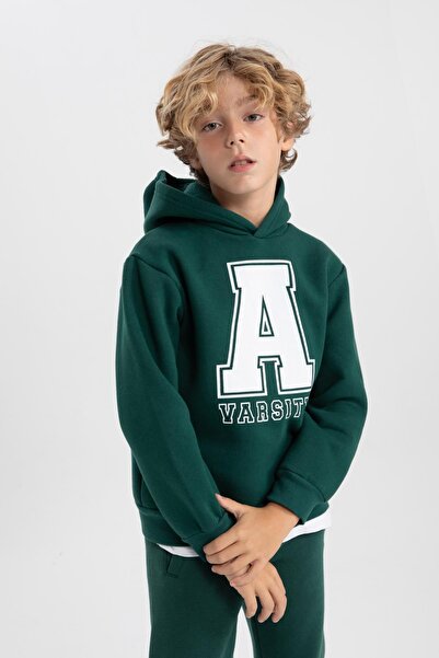 DeFacto Thick and Hooded Boys' Sweatshirt - Printed B2042a823wn