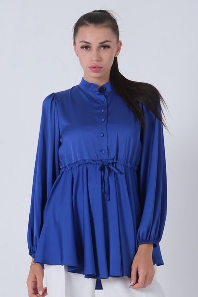 Feminist Elastic Sleeve Satin Tunic - Waist Tied, Saks44510418