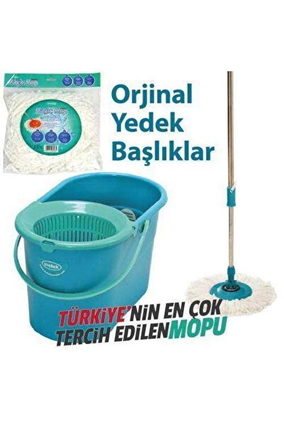LarinHome Motek Fix Mop Temizlik Seti Mikrofiber Başlık +2 Yedek