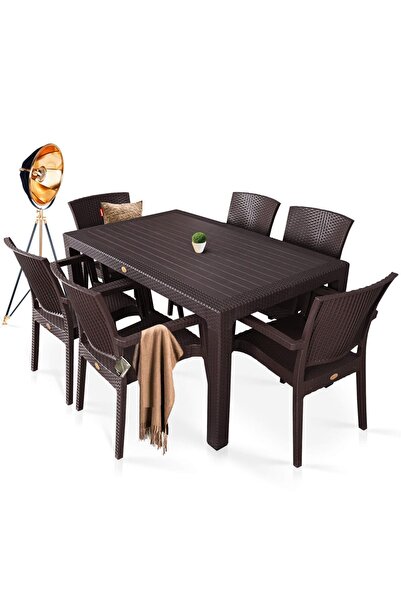 nar sokağı Zeugma 90x150 Cm Camsız Rattan Bahçe Balkon Masa Takımı