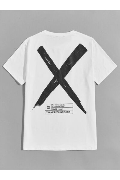 coolart Tricou cu model în cruce - Tricou oversize cu imprimeu alb, de vară, ...