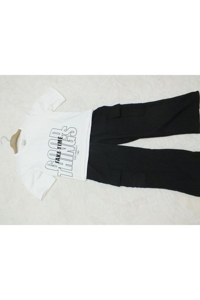 Kids tişöt pantalon takım ikili takım crop takım micro ihracat