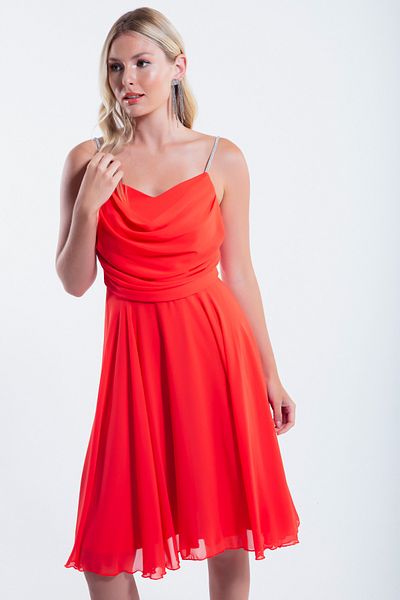 Lafaba Coral Stoned Women's Midi Evening Dress - Strappy