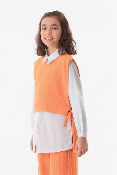 Fulla Moda Burümcük Fabric Girl's Set with Side Ties