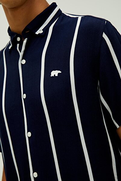 Bad Bear 21.01.30.015 Sergıo Cızgılı Ayı Nakıs Kısa Kol Gomlek