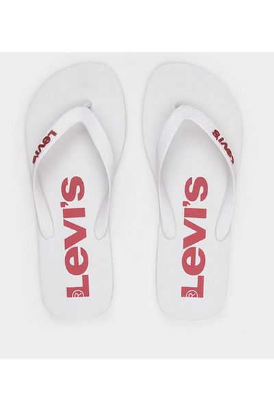 Levi's Men's Logo White Slippers
