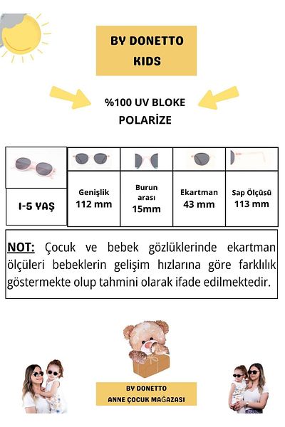 By Donetto New-unisex (1-5 Years) Polarized Pink Children's Sunglasses