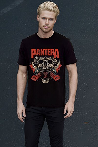 The Baski Pantera Skull Štampano - 100% pamuk Premium crna majica