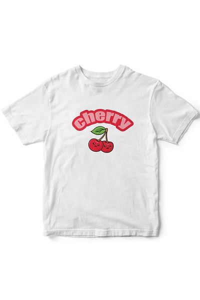 The Baski Tricou pentru copii cu mânecă scurtă cu imprimeu alb cireș unisex