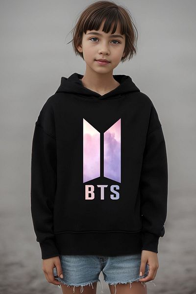 The Baski Детски суитшърт от 100% памучен полар с 3 нишки и щампа BTS Kids