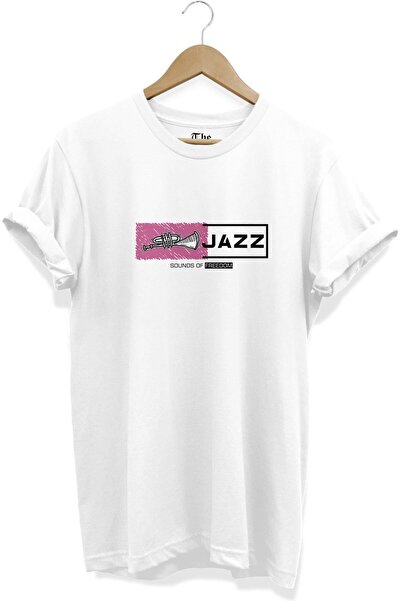 The Baski Bela unisex džez muzika - Kobalt plava afon Štampano Cool kratki ru...