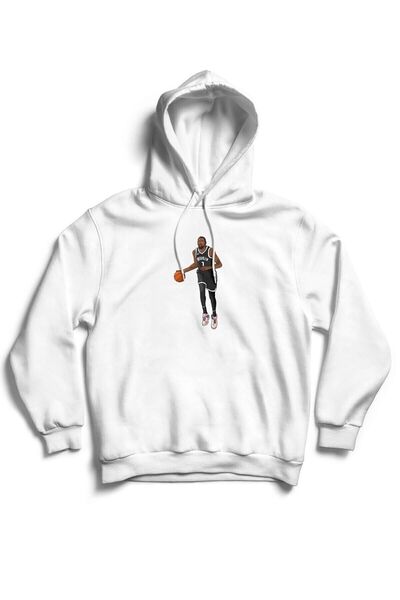 The Baski Unisex bela NBA majica Kevin Durant Štampano bez džepa Sa kapuljačo...