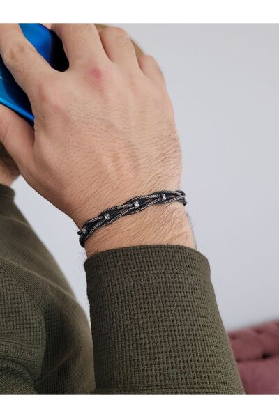 Piyera Silver Kazaziye Kalın Tasarım El Örmesi Saf Gümüş Bileklik