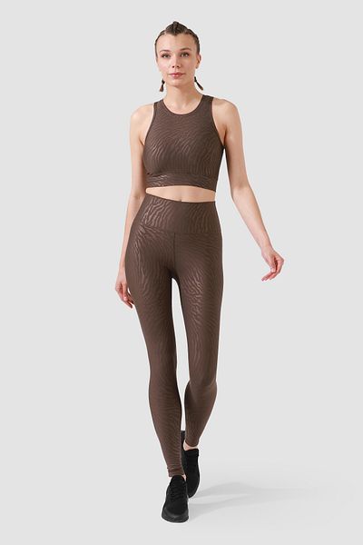 Superstacy High Waist Tiger Bitter Brown Sports Leggings
