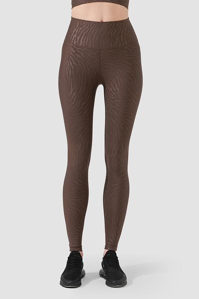 Superstacy High Waist Tiger Bitter Brown Sports Leggings