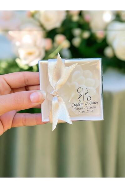 aralmini 15 Adet Süslemeli Lotus Mum, Nikah Şekeri, Doğum, Sünnet, Düğün Nişa...